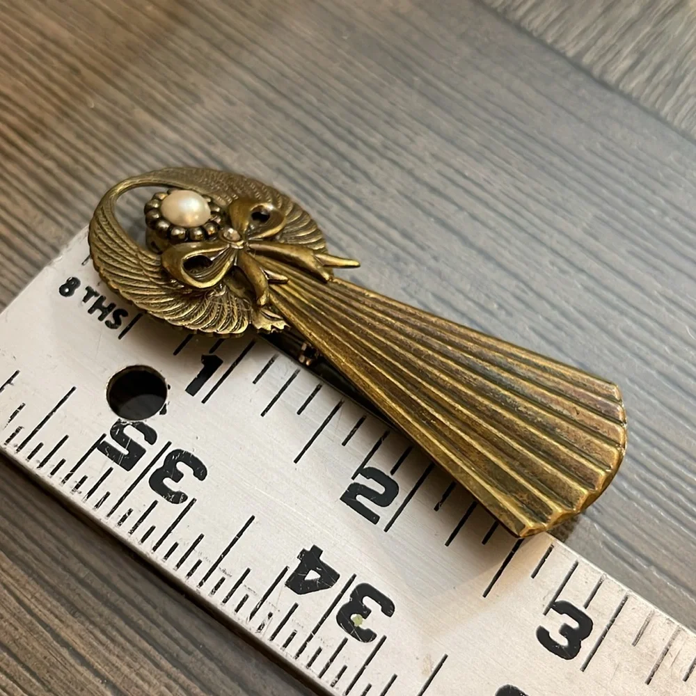 Vintage Brass Multi Metal Angel Brooch Set